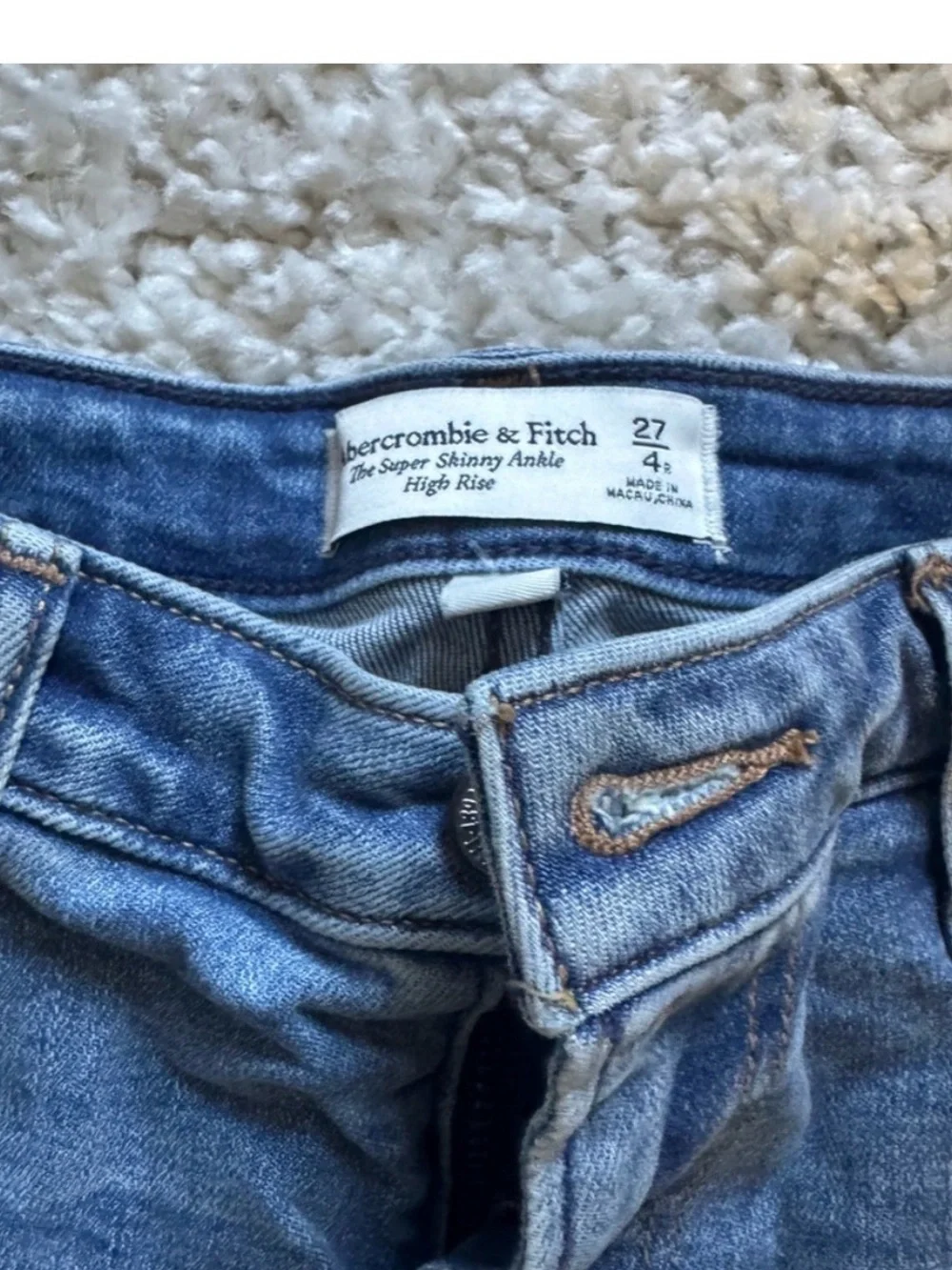Abercrombie & Fitch Curve Love High-Rise Super Skinny Ankle Jeans Medium 27 R